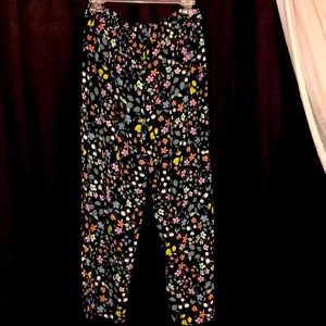 Elastic Pull on Floral Dress Pant